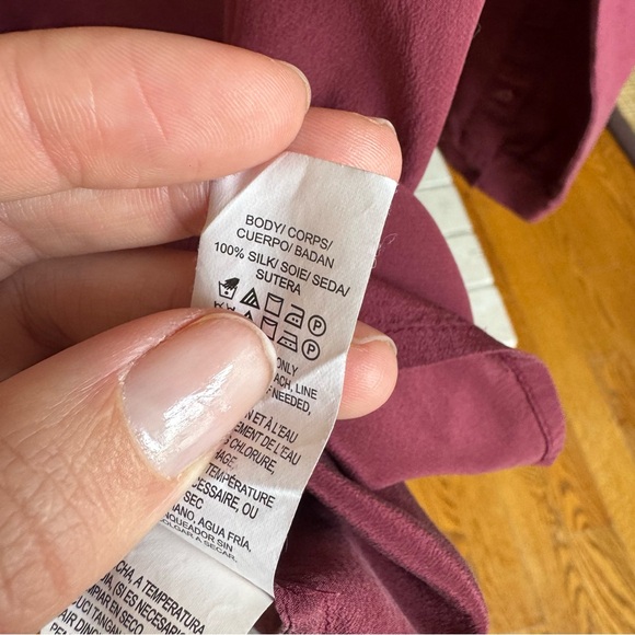 Lucky brand Maroon Silk Tunic Top Size Medium Business workwear - Picture 4 of 5